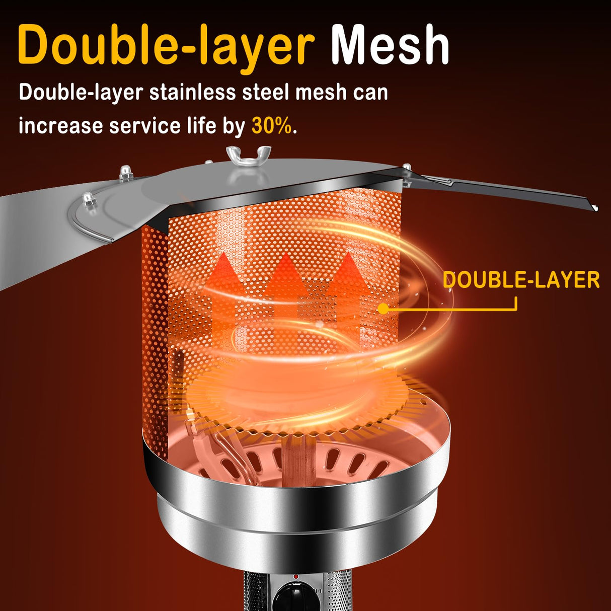 Hykolity 50,000 BTU Propane Patio Heater with Table Design, Stainless Steel Burner, Triple Protection System, Wheels, Outdoor Heaters for Patio, Garden, Commercial and Residentia(Brown) hykolity