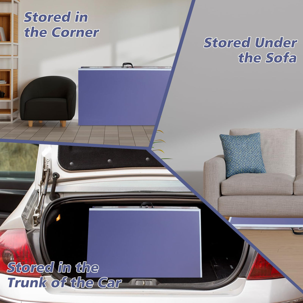 Generic Table Tennis Table, 8Ft Foldable & Portable Ping Pong Table Set with 2 Table Tennis Paddles, 3 Balls and Net for Indoor Outdoor Game Generic