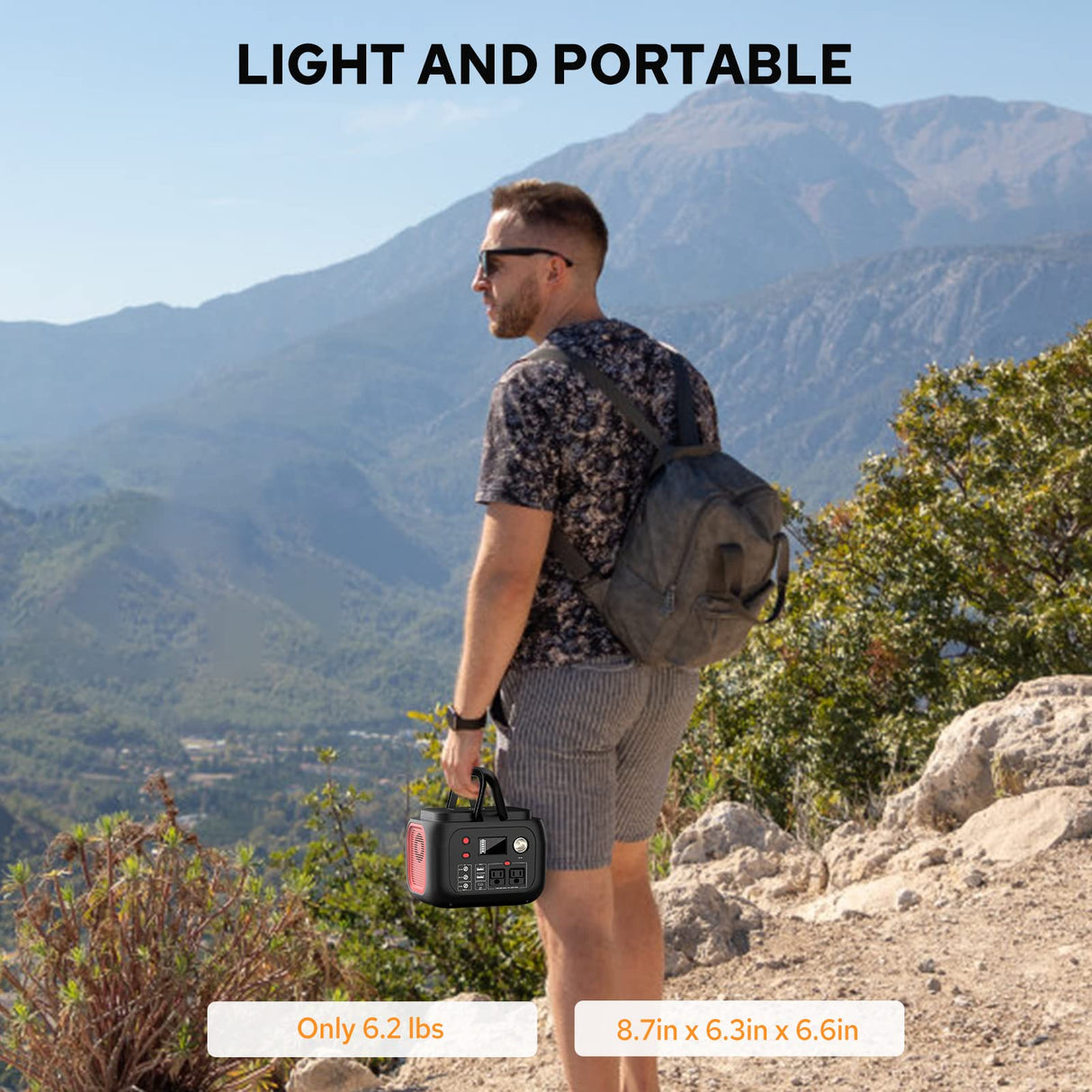 Portable Power Station 300W Power Bank with AC Outlet 228Wh Solar Generator with LED Light Portable Generators 9 Outputs Battery Backup Power Supply for Outdoor Camping Travel Emergency ENOFLO