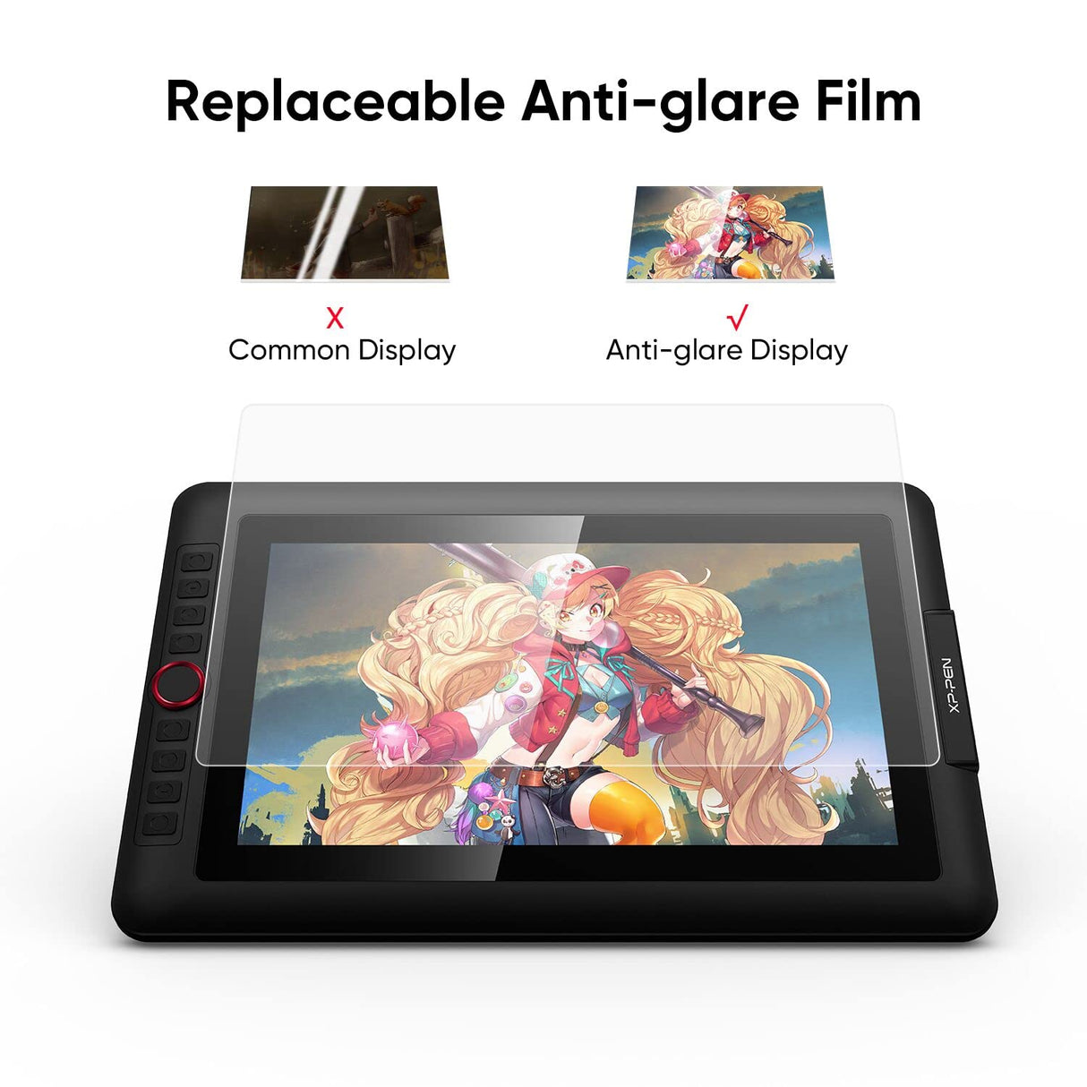 XPPen Drawing Tablet with Screen Full-Laminated Graphics Drawing Monitor Artist13.3 Pro Graphics Tablet with Adjustable Stand and 8 Shortcut Keys (8192 Levels Pen Pressure, 123% sRGB) XP-PEN