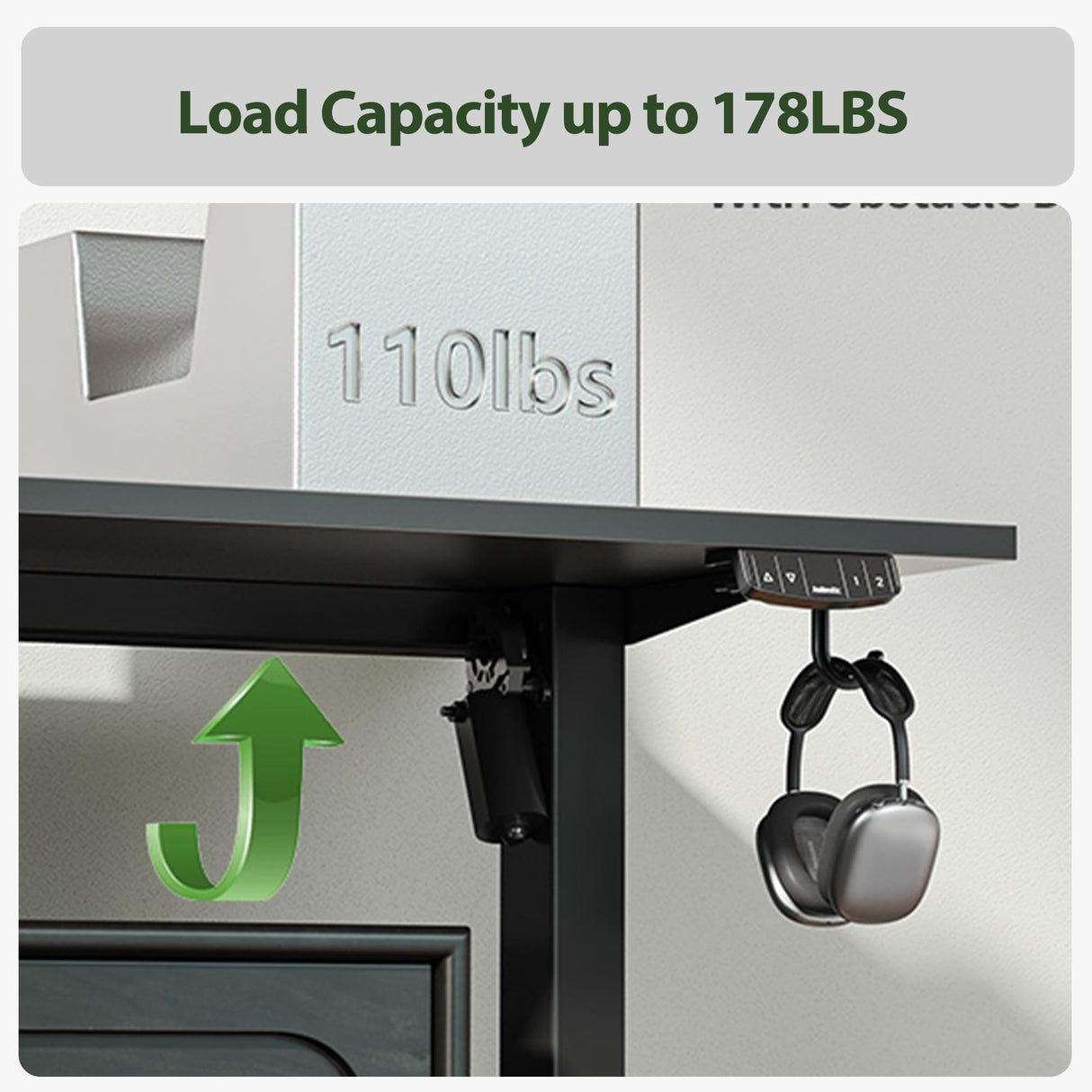 Agilestic L Shaped Standing Desk Adjustable Height, Electric Corner Standing Desk, 63 x 55 inch Sit Stand Computer Table with Splice Board, Gaming Table, Black Agilestic