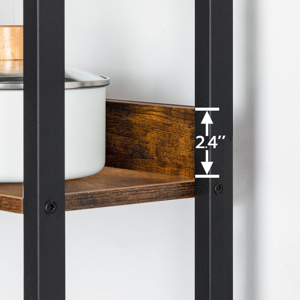 HOOBRO 68.1-Inch Rustic Brown Bakers Rack with Power Outlets and 7-Tier Storage Shelves HOOBRO