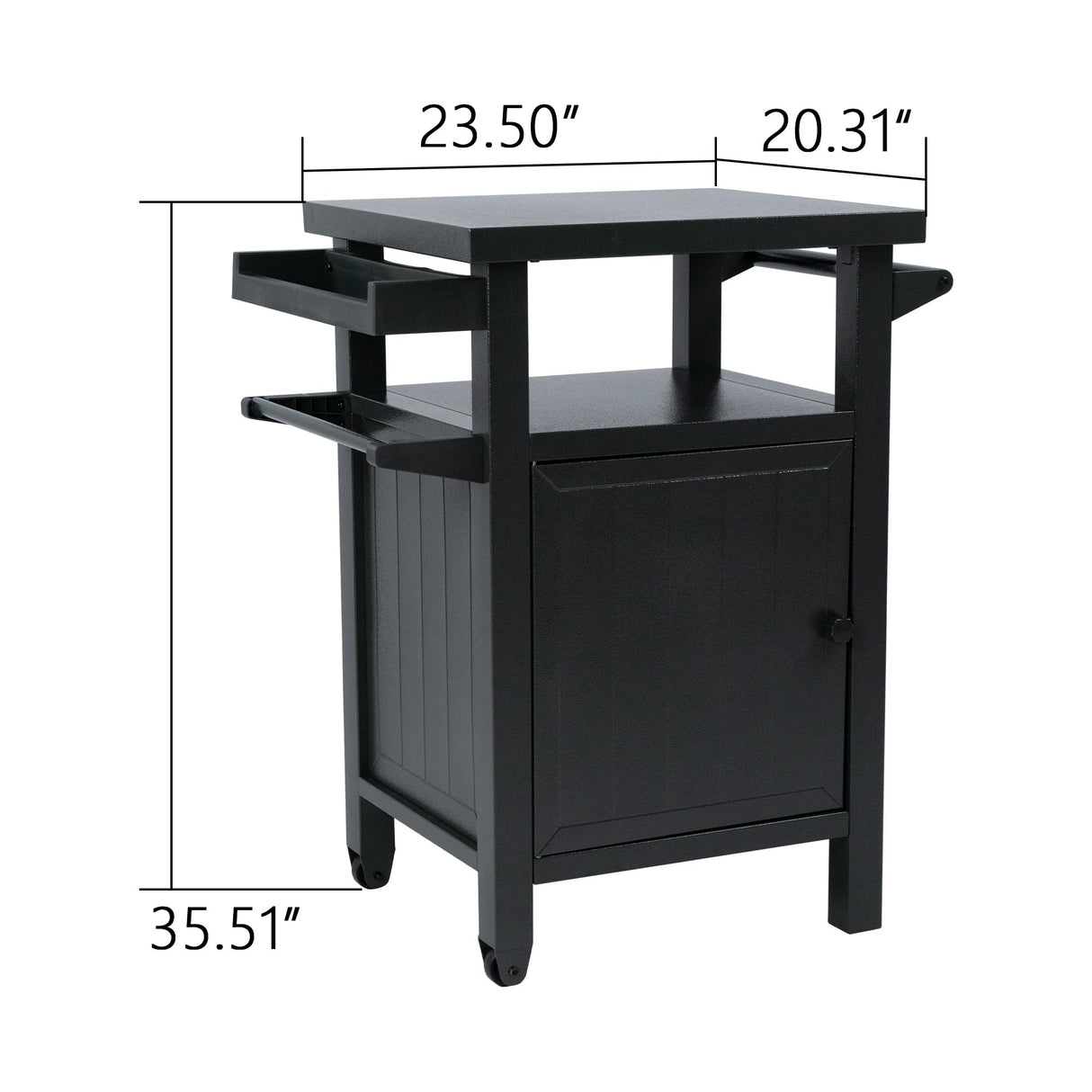Kozyard BBQ Grill Storage Cart/Bin, Grill Carts Outdoor Storage Cabinet with Wheels, Metal Grill Table Kitchen Dining Table Cooking Prep BBQ Table for Patio Island Home Party Bar (Grey) Kozyard