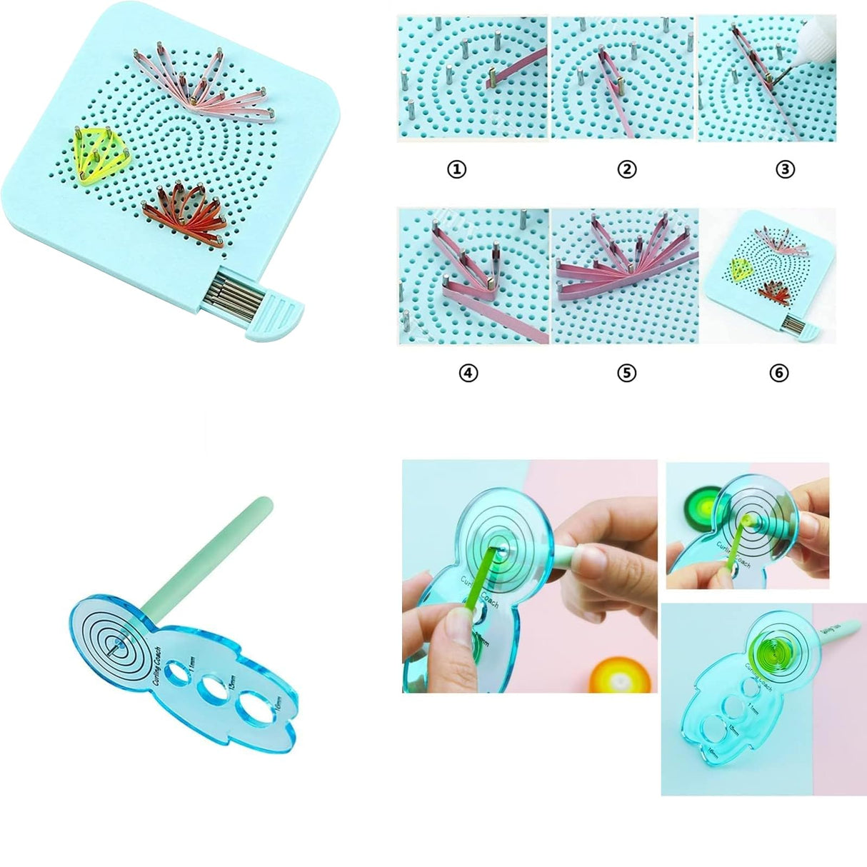 YURROAD Quilling Paper Set for Beginners with 36 Colors 900 Strips 3MM Quilling Papers Quilling Template Board Quilling Comb Quilling Curling Coach Quilling Slotted Pen YURROAD