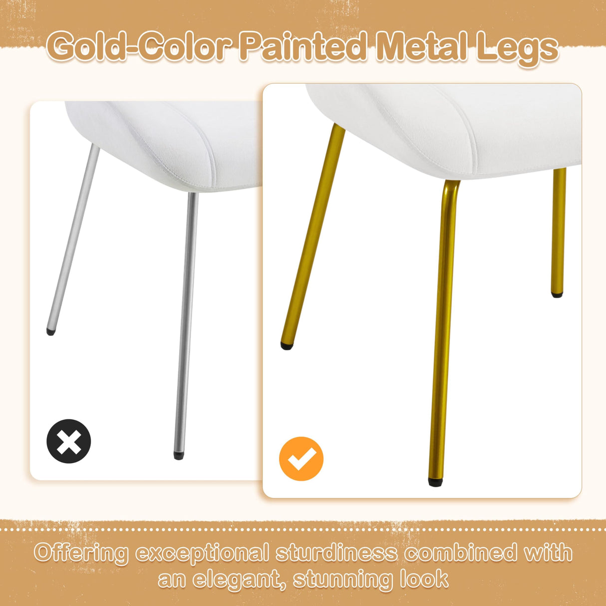 Yaheetech Vanity Chair, Velvet Accent Chair with Shell-Shaped Backrest, Modern Armchair with Gold Metal Legs for Dressing Room/Bedroom/Living Room, White Yaheetech