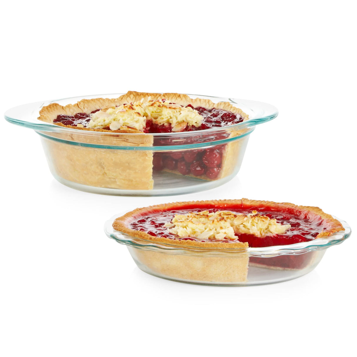 Pyrex Deep 2-Pack (9.5") Glass Baking Dish Set, Round Pie Glass Bakeware, Dishwasher, Microwave, Freezer & Pre-Heated Oven Safe Pyrex