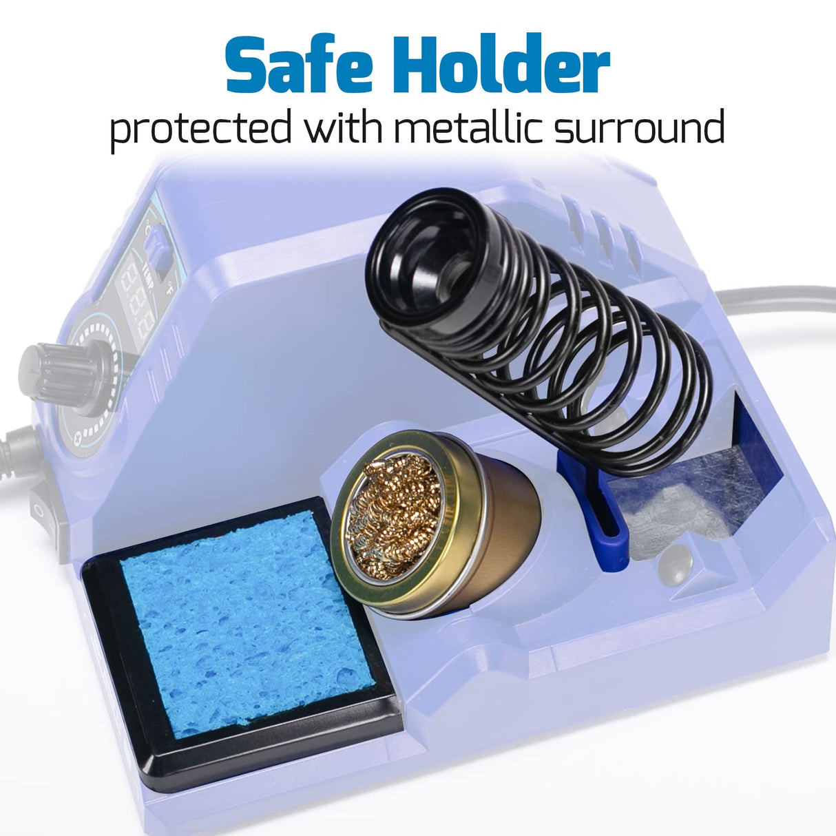 WEP 926LED V3 Soldering Iron Station Kit with Solder Wire, 5 Soldering Tips, Tip Cleaner,Tweezers, Desoldering Pump with Temperature Control, Sleep Mode, C-F Conversion Function WEP