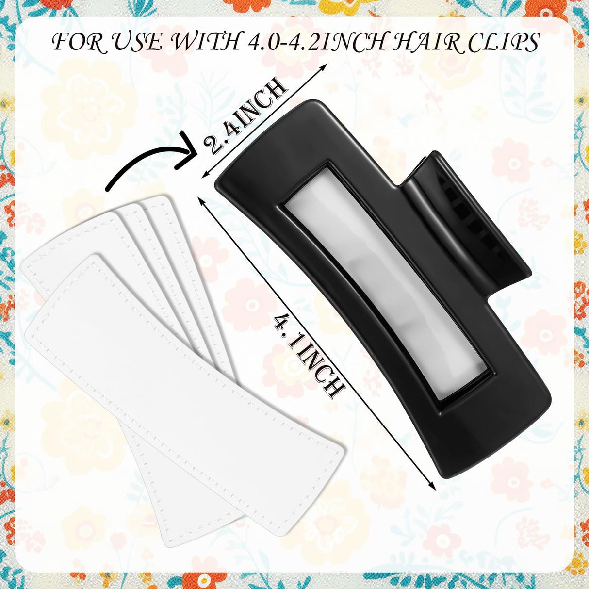 Moucuny 20 Pcs Hair Claw Clips Cover Sublimation Blanks for 4”, 4.1”and 4.2”hair Clips, Sublimation Hair Claw Clips Cover Blanks, PU Leather Sublimation Blanks for Hair Clips and Claw Clips Moucuny