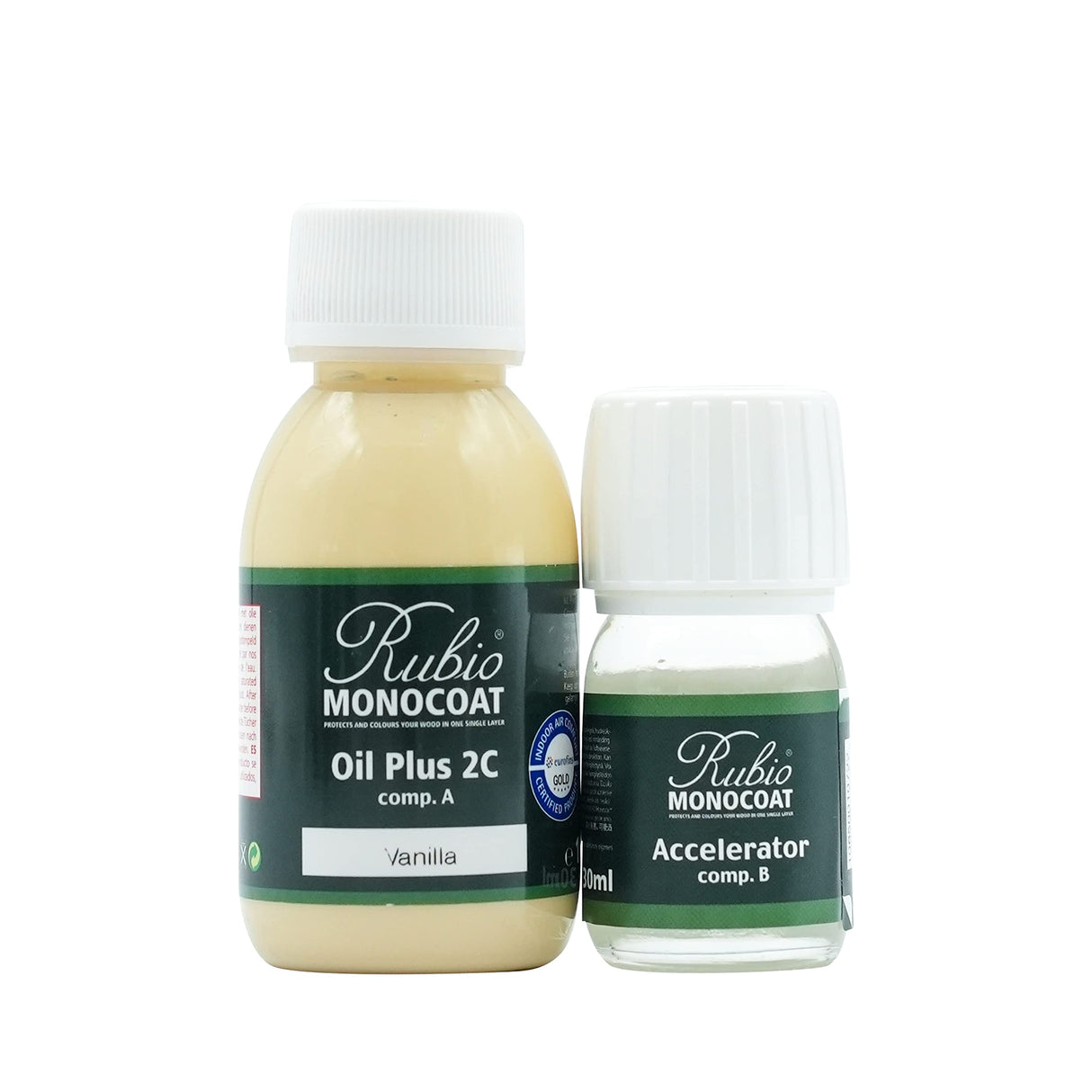 Rubio Monocoat Wood Stain & Finish 65 ft² - Vanilla | Oil Plus 2C | Quick-Dry, Eco-Friendly Linseed Wood Oil for Indoor Use, Includes Accelerator (Part B) | Protector | 130 ml Rubio Monocoat