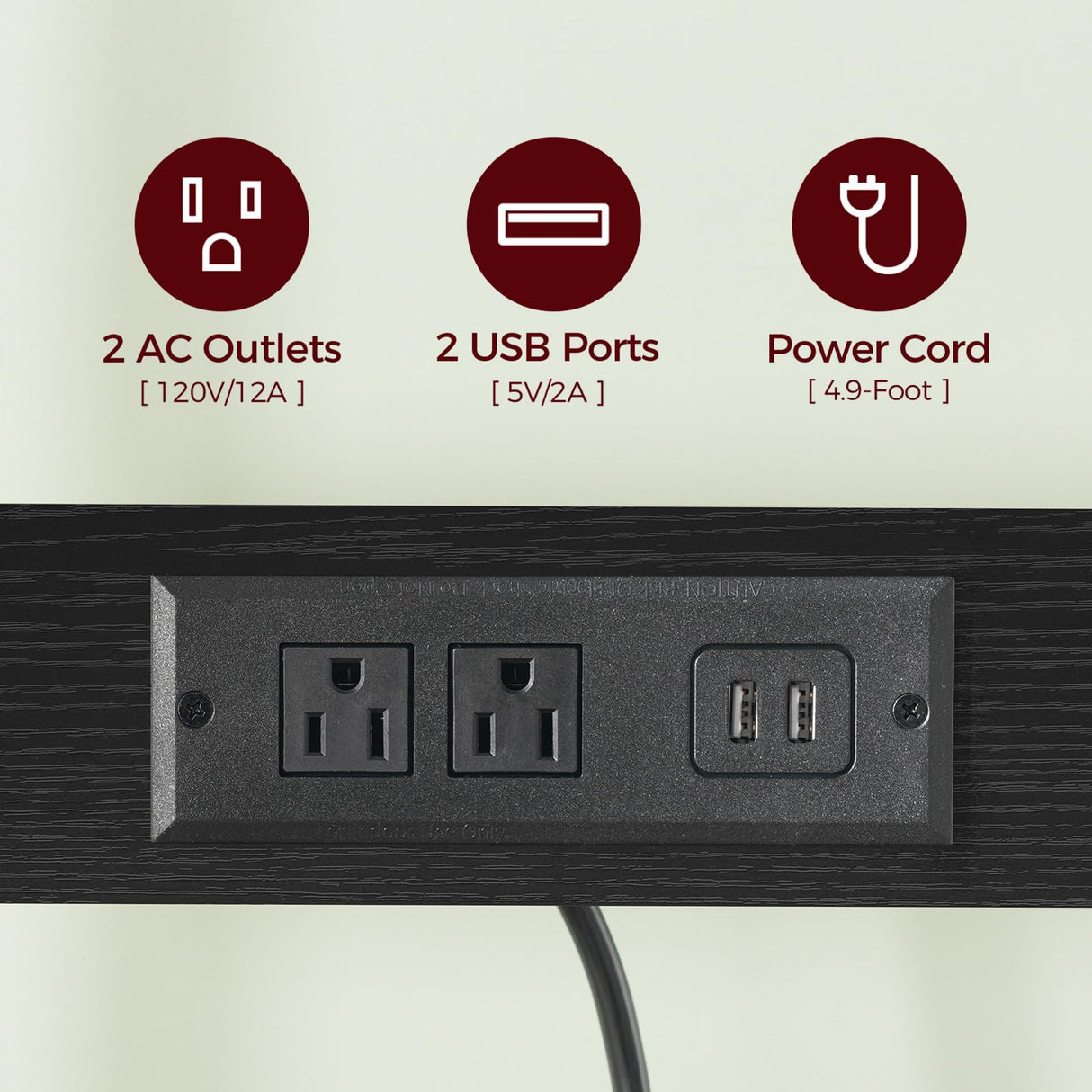 MAHANCRIS Bakers Rack with Drawer, Microwave Stand with Power Outlet, Coffee Bar Station with 4 Hooks, Kitchen Storage Shelf Rack 4 Tiers, for Kitchen, Dining Room, Black BRBK48E01 MAHANCRIS