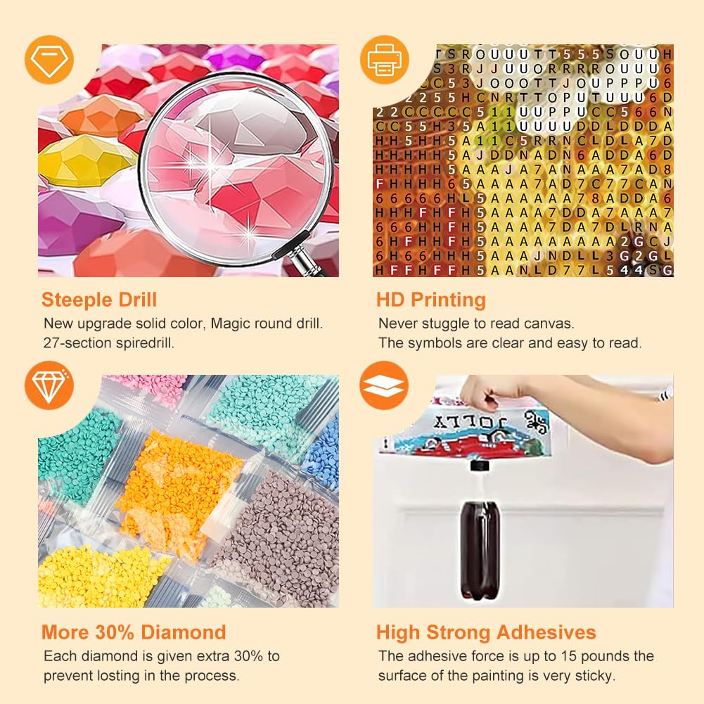 Acudotr Bee Diamond Painting Kits for Adults, 5D DIY Diamond Art Kits for Beginners, Full Drill Diamond Painting Kits for Home Wall Decor, 12x12 Inch Acudotr