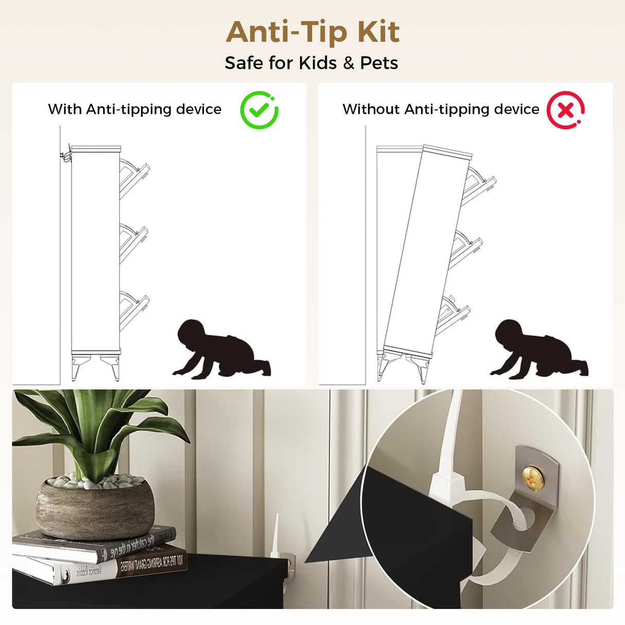 COMHOMA Shoe Storage Cabinet, Slim Shoe Cabinet Storage with Flip Drawers, Hidden Narrow Shoe Cabinet for Entryway Hallway COMHOMA