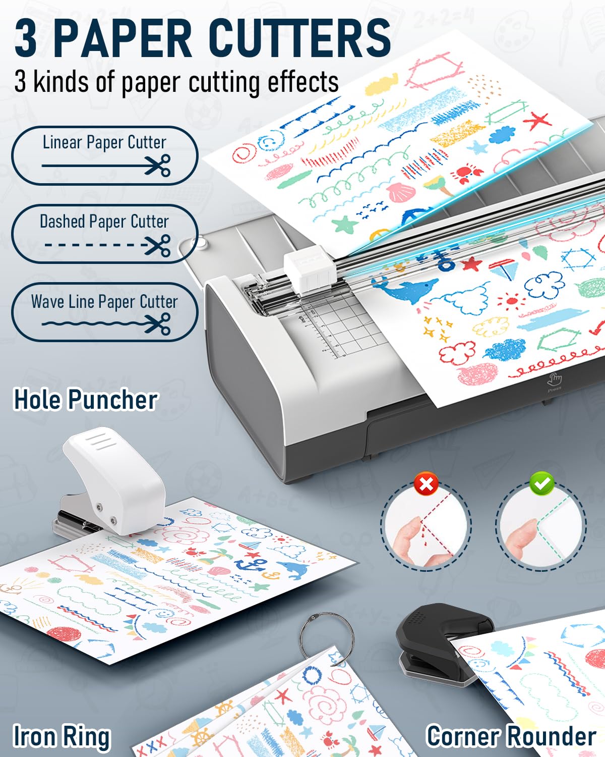 Qfun Small Laminator Machine with 20 Laminating Sheets 9 Inch Personal Laminator for Teachers Laminate Machine, 12 in 1 Cold Thermal Mini Laminating Machine, Home Office Paper Card Lamination Machine Qfun