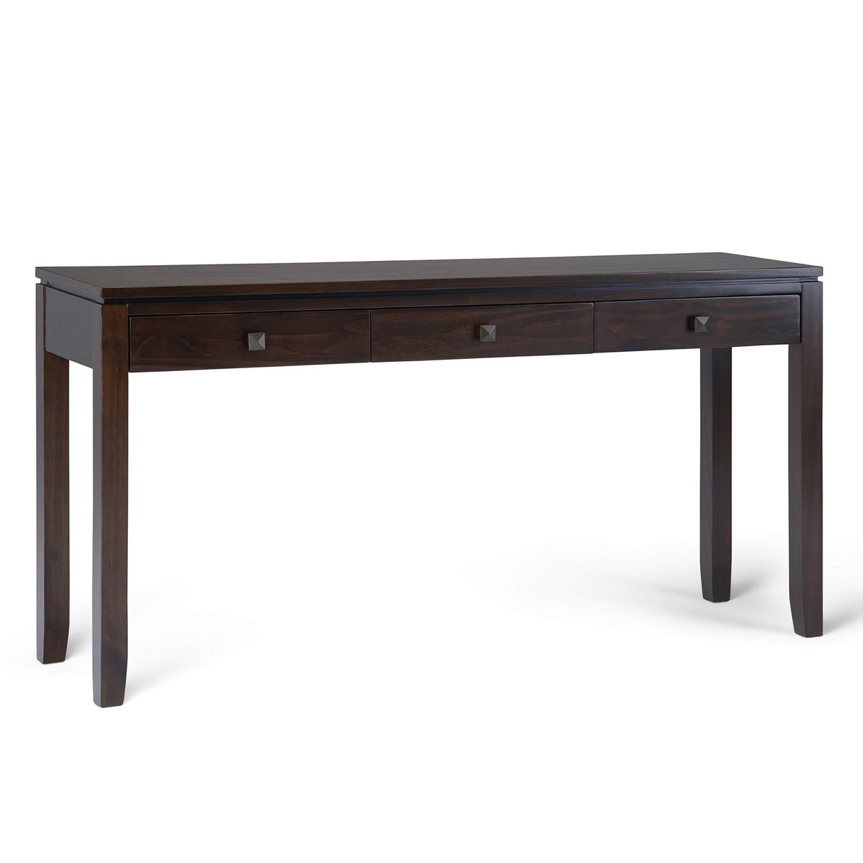 SIMPLIHOME Cosmopolitan SOLID WOOD 60 Inch Wide Contemporary Console Sofa Table in Mahogany Brown, For the Living Room, Entryway and Bedroom SIMPLIHOME