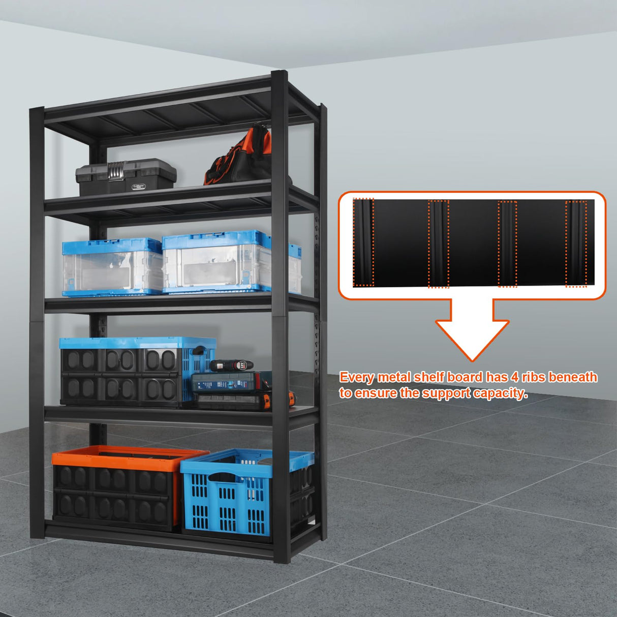 PACHIRA E-Commerce 72" Garage Shelving Heavy Duty, Wide Size Storage Shelves 5-Tier Large Metal Shelving Unit Adjustable Utility Rack for Garage, Pantry, 39.4" W x 17.7" D x 72" H PACHIRA E-Commerce