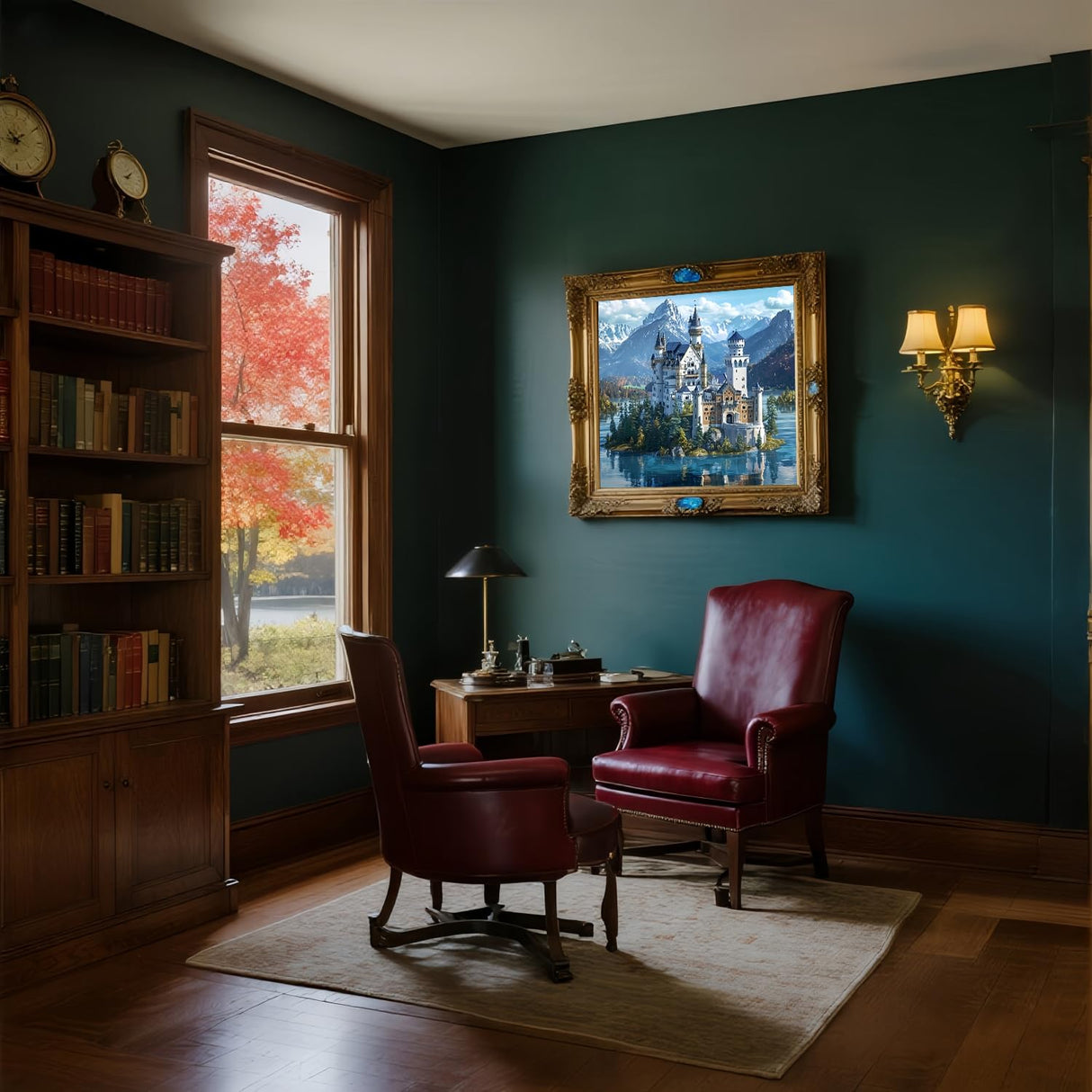 5D Diamond Art Kits for Adults Beginners,Lake Castle Scene DIY Full Round Drill Diamond Painting Kits,Paint by Diamonds Dots Gem Art Easy,Home Wall Decor 14X14 Inch Acelii