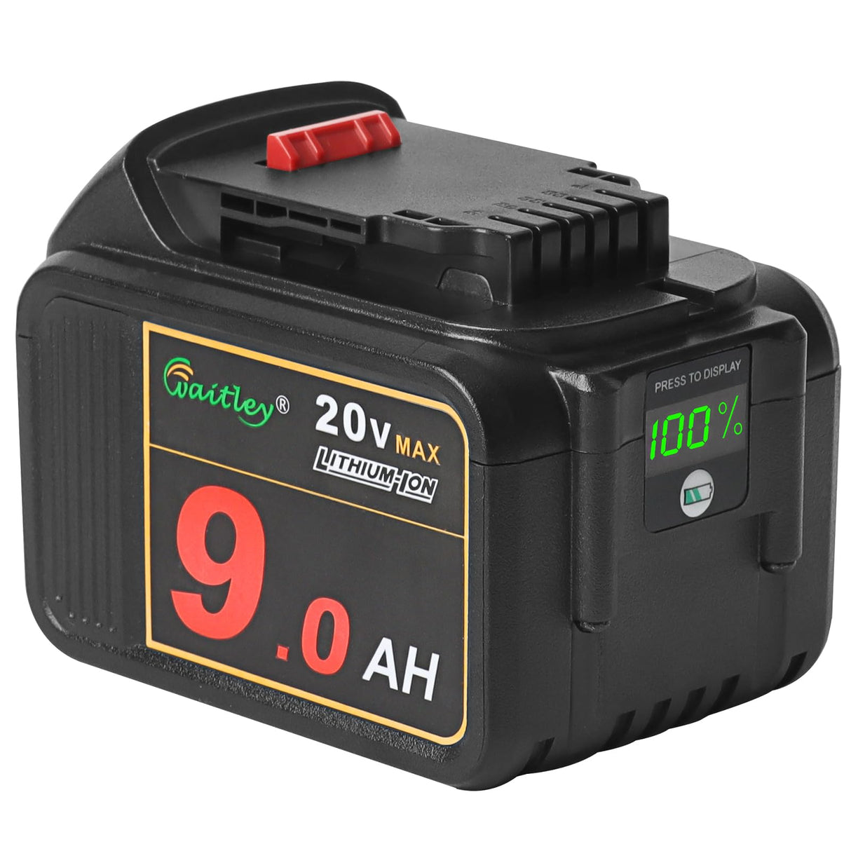 waitley 20V 9.0Ah Lithium Ion Battery Compatible with DEWALT DCB200 DCB209 Tools with LED Indicator waitley