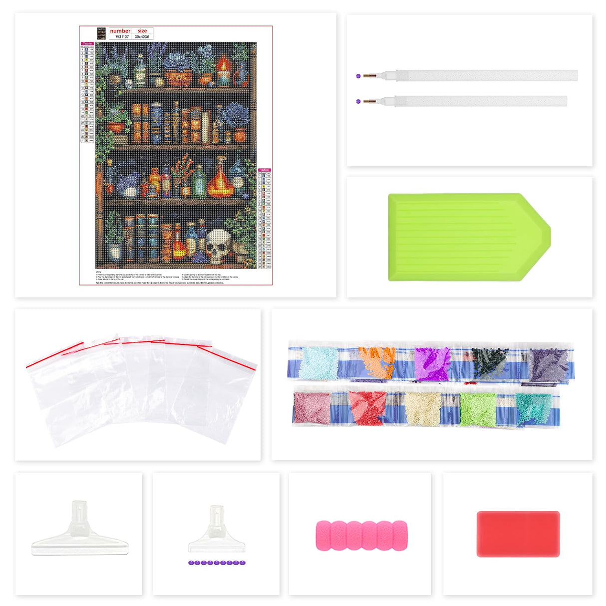 Lxmsja Bookshelf Diamond Art Kits for Adults, Magical Book DIY Full Drill Diamond Painting Kits for Beginners, 5D Gem Art Crafts for Adults, Home Wall Decor 12x16 inch Lxmsja