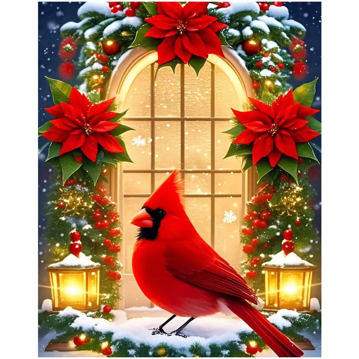 CRZMODE Christmas Paint by Numbers Kit for Adults, Cardinal Paint by Numbers for Adults, Acrylic Painting Crafts for Home Decor Gift (16x20inch) CRZMODE