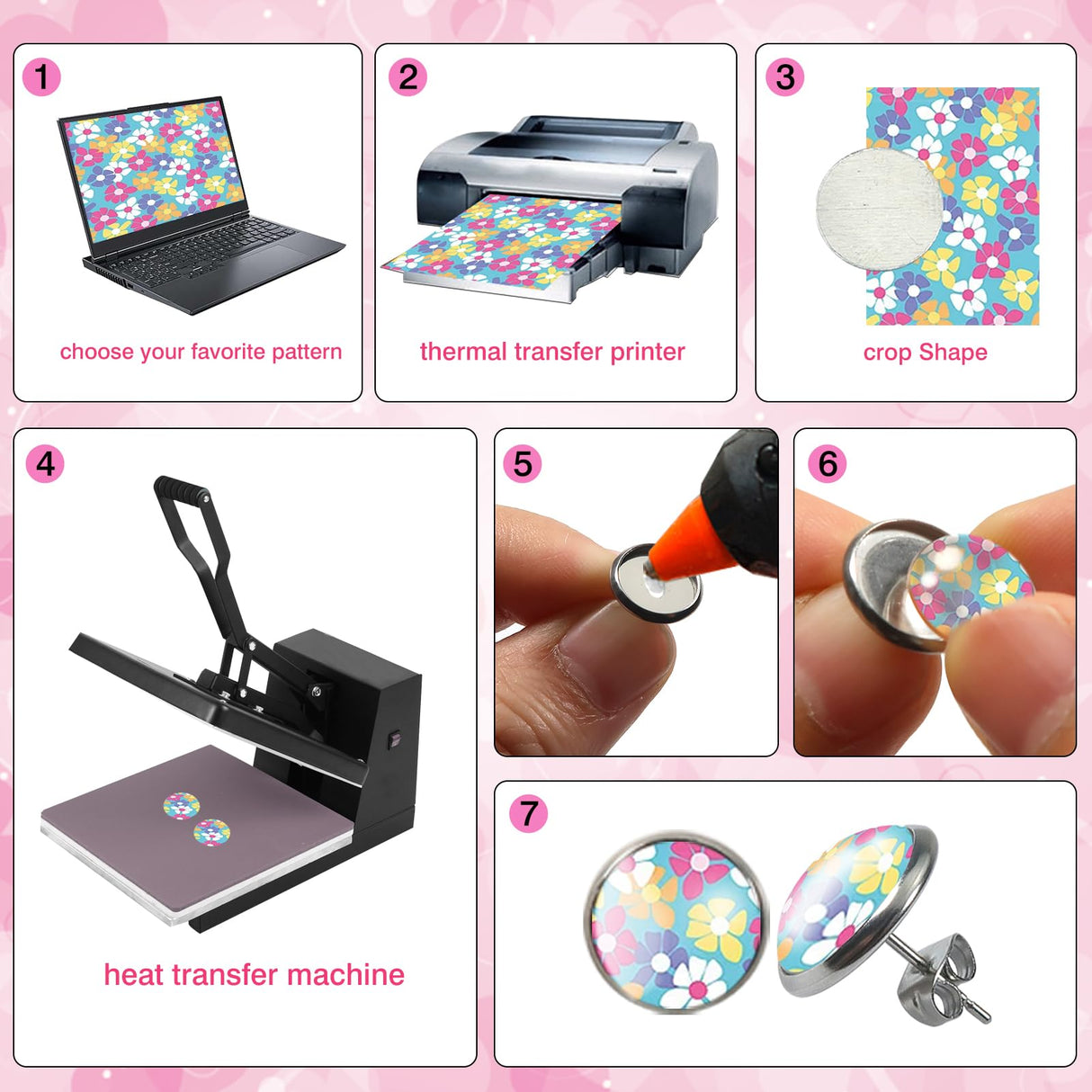 TOAOB 300pcs Sublimation Blanks Stud 10mm Stainless Steel Blank Set with Blanks Bezel Trays Sublimation Blanks Glass Cabochons Setting Earring Backs and Stickers for DIY Jewelry Findings TOAOB THE ONE AND ONLY BABY