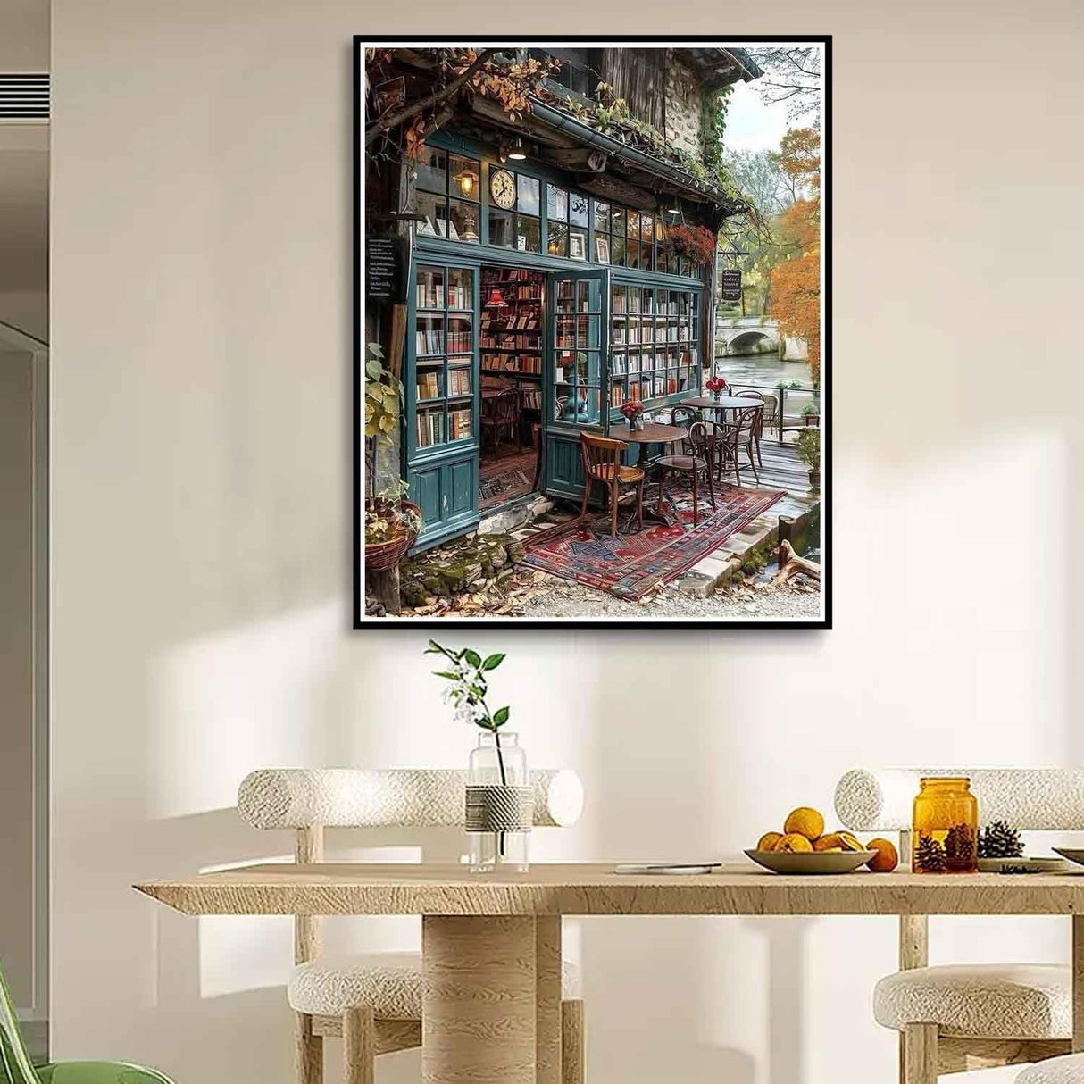 Yunruily Paint by Numbers Adults Bookshop-Paint by Numbers Kits for Adults,Paint by Numbers for Adult Canvas for Gifts Home Wall Decor(16x20inch) Yunruily