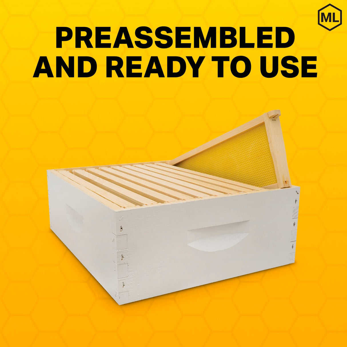 Mann Lake Hive Body Bundle, Assembled, 10-Frame, Painted, Beekeeping, Bee Box, Beekeeping Supplies, Harvest Honey, Includes 10 Assembled Frames w/Plastic Coated Foundation Mann Lake