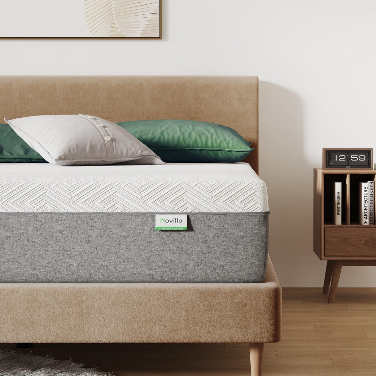 Novilla Twin Size Mattress, 12 Inch Gel Memory Foam Mattress for Cool Night & Pressure Relief, Medium Plush Feel with Motion Isolating, Bliss Novilla