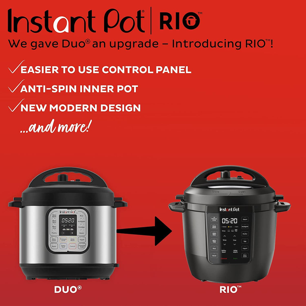 Instant Pot RIO, 7-in-1 Electric Multi-Cooker, Pressure Cooker, Slow Cooker, Rice Cooker, Steamer, Sauté, Yogurt Maker, & Warmer, Includes App With Over 800 Recipes, 6 Quart Instant Pot