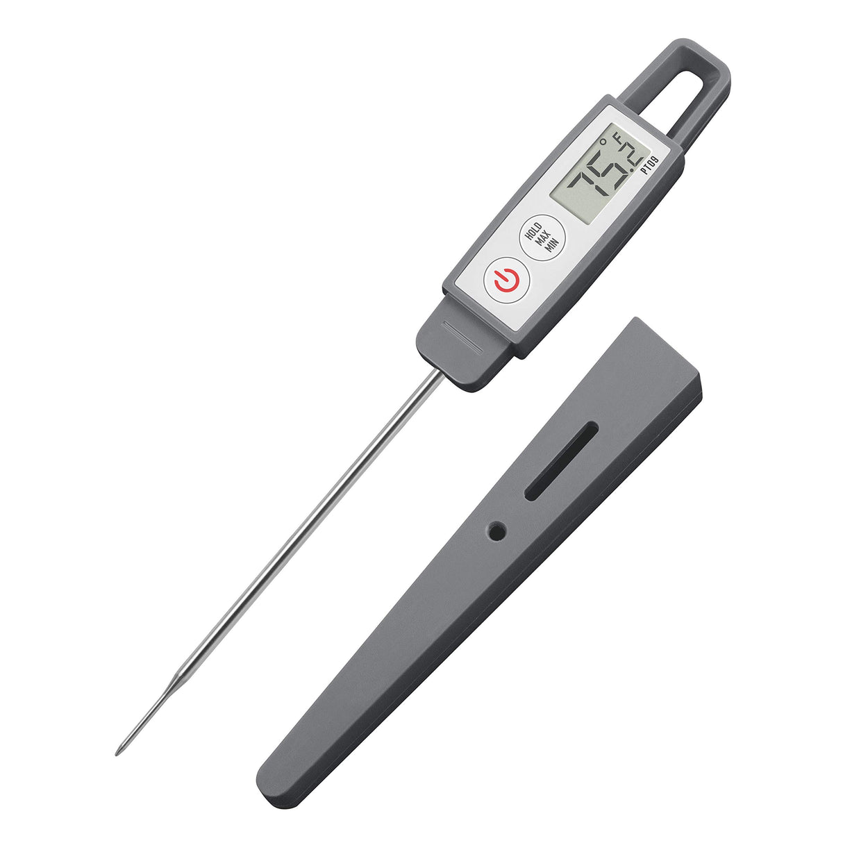 Lavatools PT09 Super-Quick Commercial Grade Digital Thermometer for Cooking, Meat, Candy, Candle, Liquid, Oil, 4.5" Compact Probe, Splash Proof, °C/°F Toggle, Hold Function - Sesame Lavatools