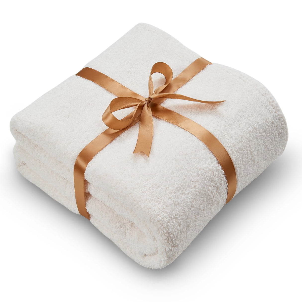 NEWCOSPLAY Knitted Ivory Blanket Super Soft Plush Throw for Couch Fuzzy Fluffy Microfiber Lightweight Blanket for Bed Sofa All Season Use (Ivory, Throw(50"x60")) NEWCOSPLAY