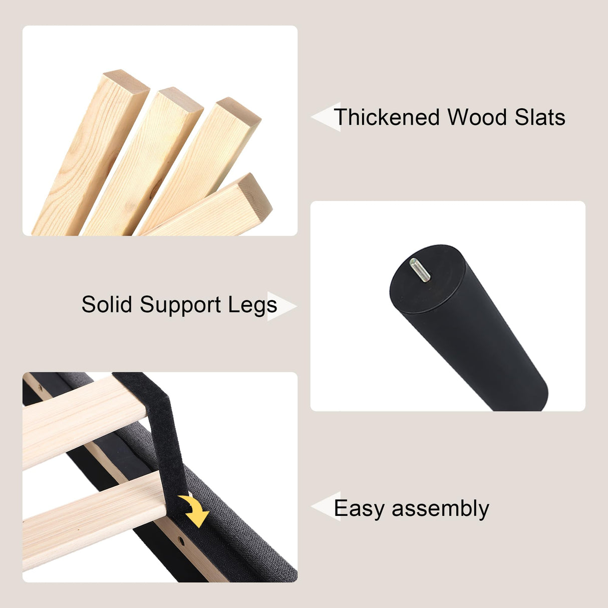 Feonase Twin Bed Frames with Luxury Wingback and Fast Charging Station,Twin Size Upholstered Button Tufted Storage Headboard Platform Bed,Sturdy Wooden Slats Support,Noise-Free,Easy Assembly,Dark Gray Feonase