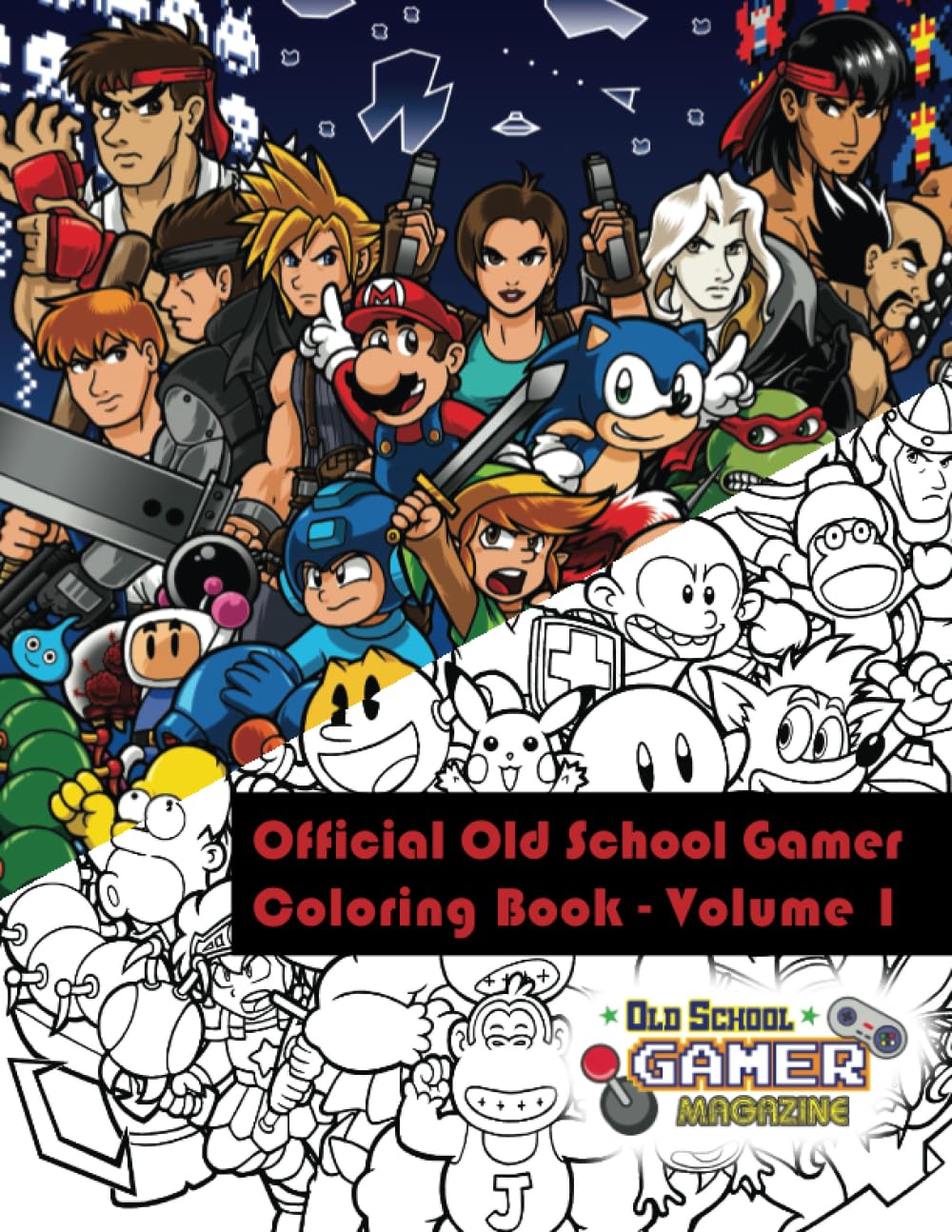 Official Old School Gamer Coloring Book - Volume 1 WoodArtSupply