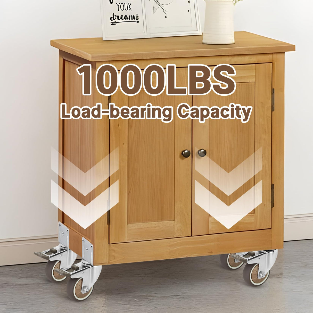 W B D WEIBIDA 3 Inch Side Mount Casters Wheels, L-Shaped Rubber Casters Set of 4, 360 Degree Ball Bearing Swivel Casters, Heavy Duty Casters Wheels for Workbench, Baby Beds, Cabinets, Tables W B D WEIBIDA