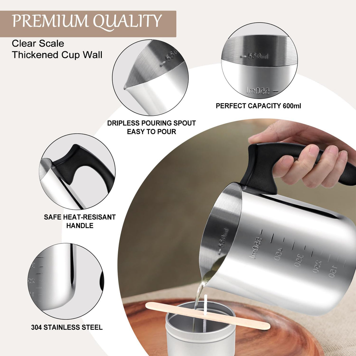 Candle Making Kits for Adults,Beginner,Kids, Soy Wax, Making Supplies Include 5 LB Soy Wax Flakes, 100 Candle Wick, Centering Devices, Melting Pot Wfmolcand