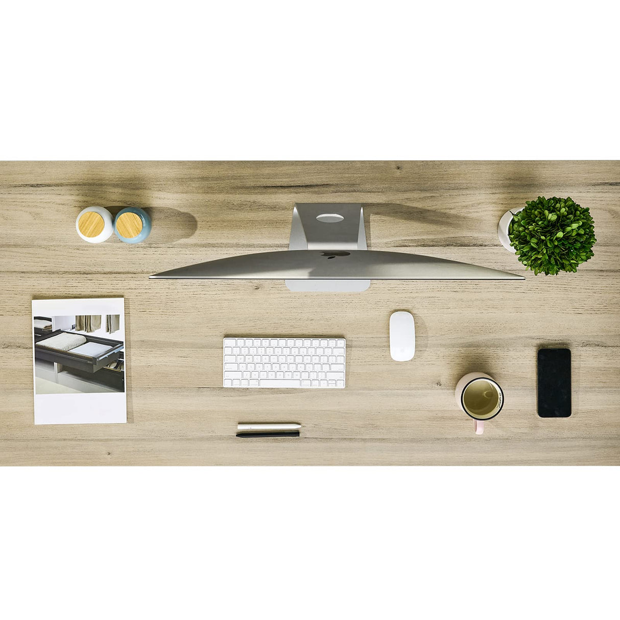 Kaboon Universal Tabletop 45"x20", Solid One-Piece Melamine Table Top, Double Desk L-Desk Floating Desk DIY, Home and Office, Oak Kaboon