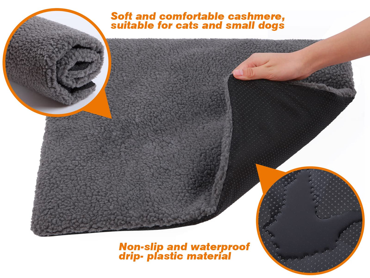 Rockever Outdoor Cat House,Outdoor cat Houses for Feral Cats Weatherproof Rabbit Hutch Small, Wooden Small Pet House and Habitats-Grey with Mat Rockever