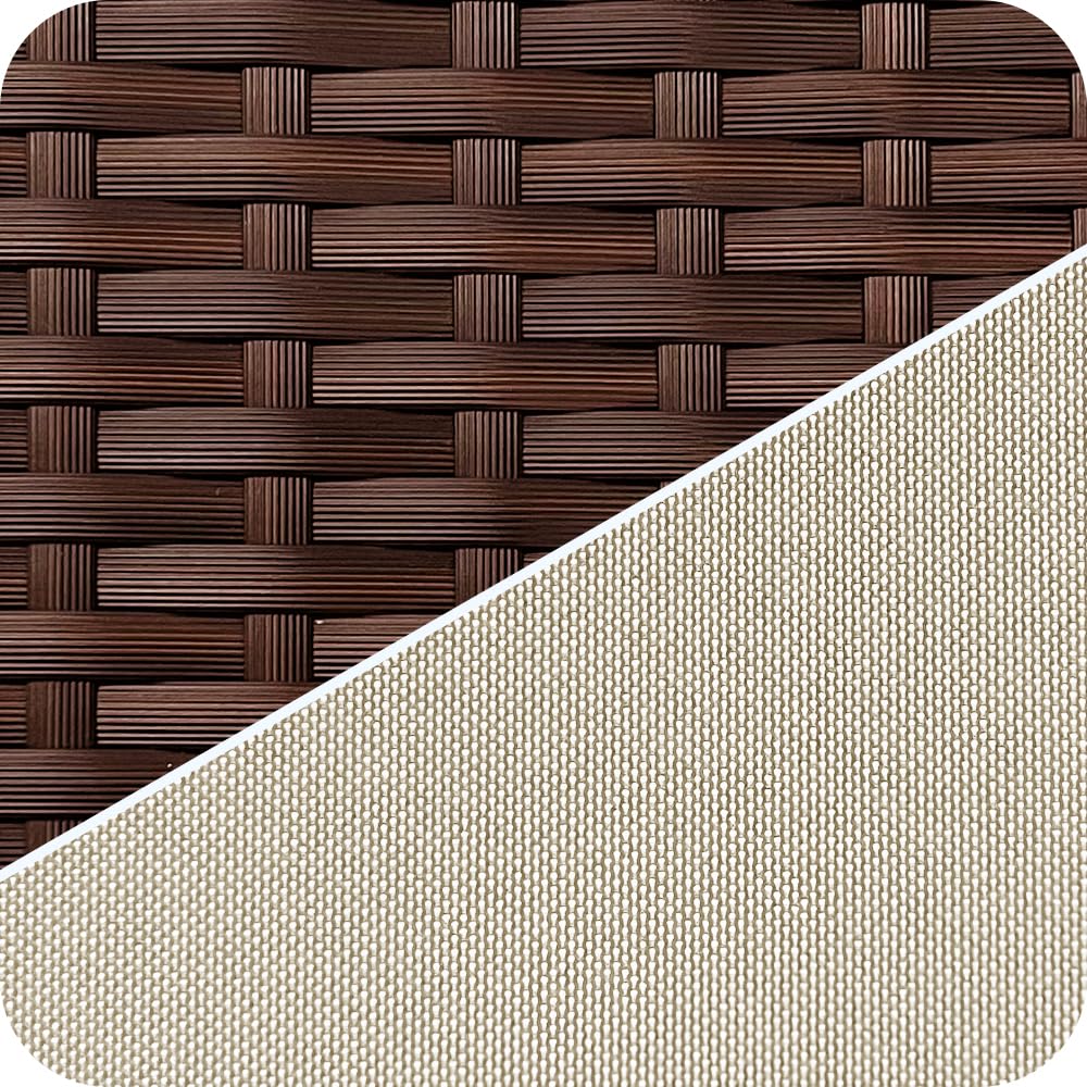 NICESOUL® 8 Pieces Plus Size High Back Brown Wicker Outdoor Furniture PE Rattan Patio Sectional Sofa Sets Sectionals Outdoor Backyard Conversation Sets Beige Cushions NICESOUL