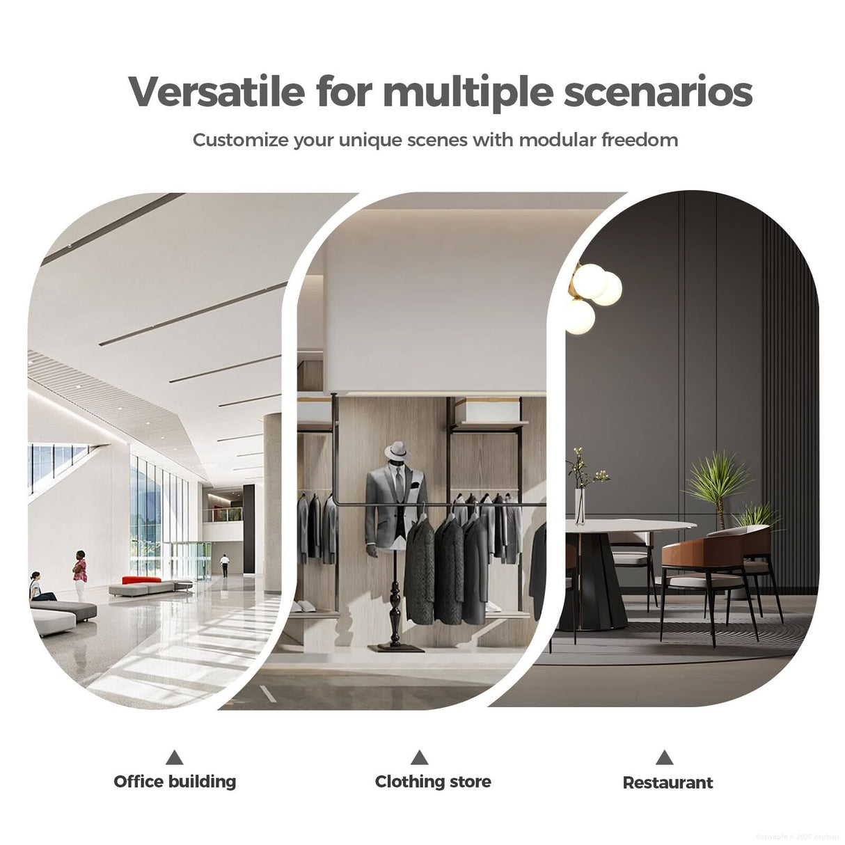 Anzhap Modern L-Shaped Reception Desk with Storage, Front Desk Reception Counter with Drawer, Storage Cabinets for Office, Lobby, Salon (European Oak+lron Gray - Left Cabinet, 102" L * 24" W * 41" H) Anzhap