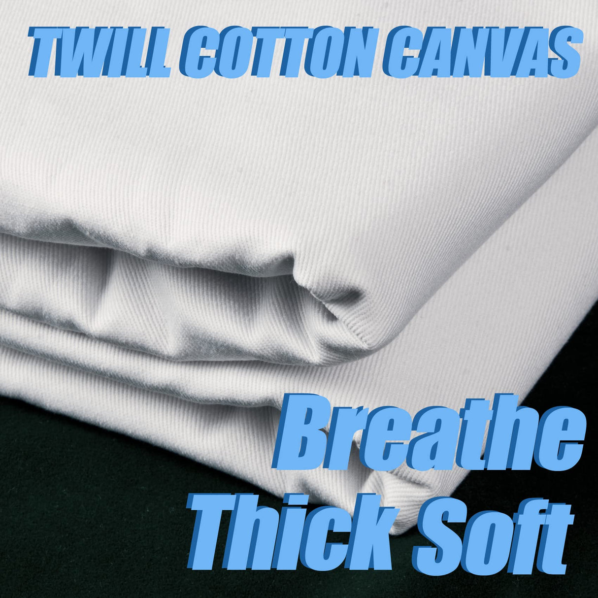 2 Yard White Twill Cotton Canvas Fabric,Natural Thick Cotton Poplin Fabric by The Yard,59 Inches Wide 100% Cotton, Embroidery Muslin Quilting Fabric Material for Sewing Material Apparel Cloth WAFASSZD