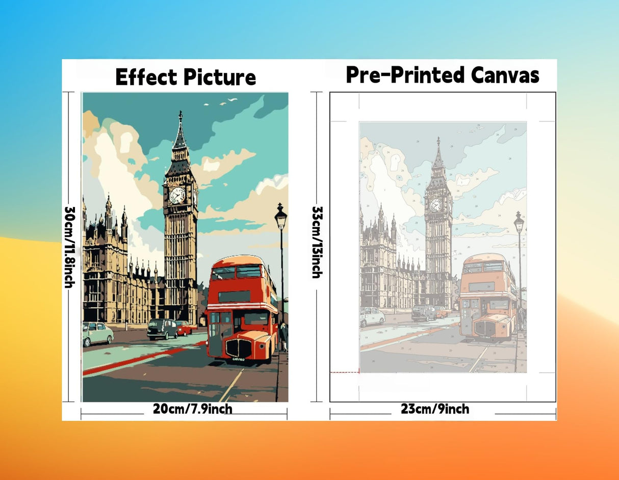 Lofenghome Paint by Number Kits for Adults, DIY Canvas Adults Craft Art Projects, World Landmarks Collection 6-Pack Famous Architecture Scenes for Adult Crafts Lofenghome