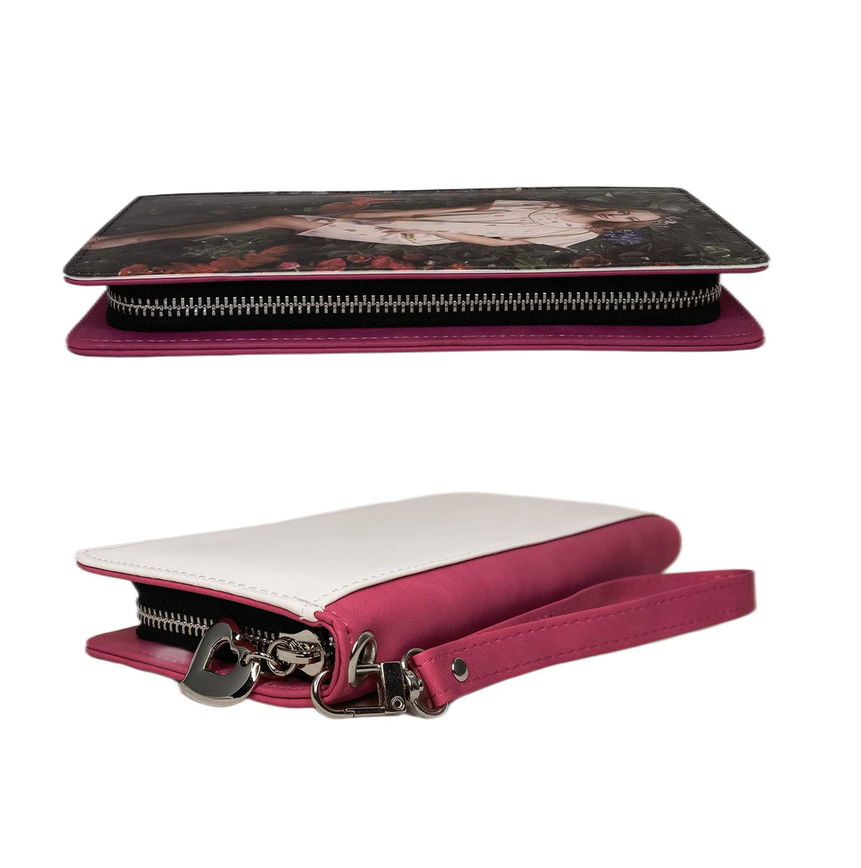 Youkang Sublimation Wallet Women's Zipper Card Holder Storage Bag Women's Travel Clutch Wristband DIY Craft (Red) Youkang