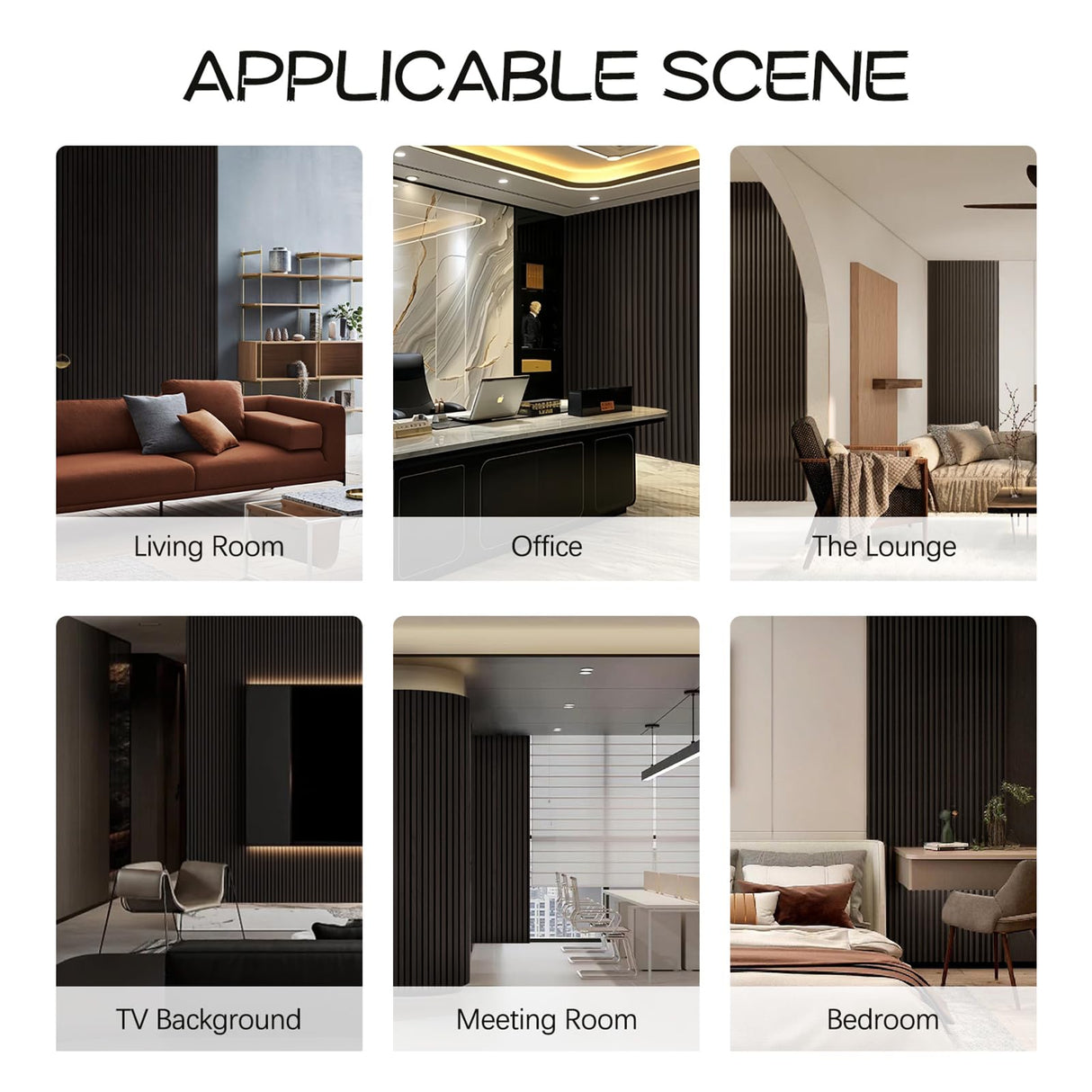 ARMURO 3D Wall Panels for Wall Decor, Fluted Wall Panels, Natural Smoked Wood Veneer Acoustic Wall Panels 2 Pack - 12.6" W x 94.5" L ARMURO