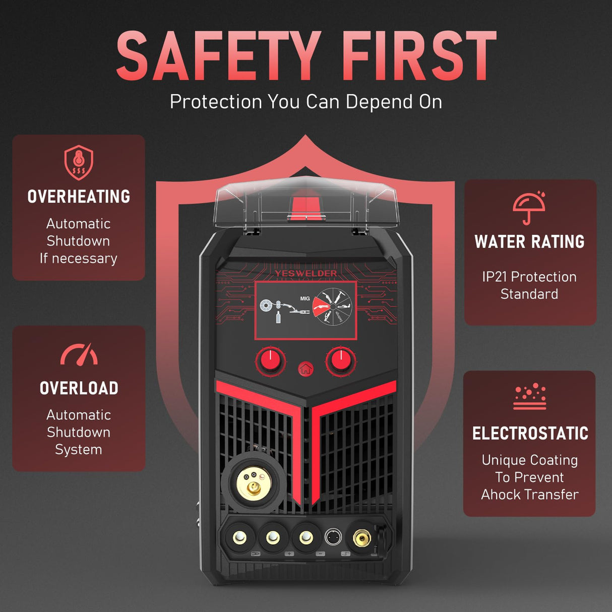 YESWELDER Plasma Cutter Welder Combo Gas MIG/Gasless MIG/Lift TIG/Stick/CUT 5 in 1 Welding Machine FIRSTESS MP200 Multi Process Welder YESWELDER