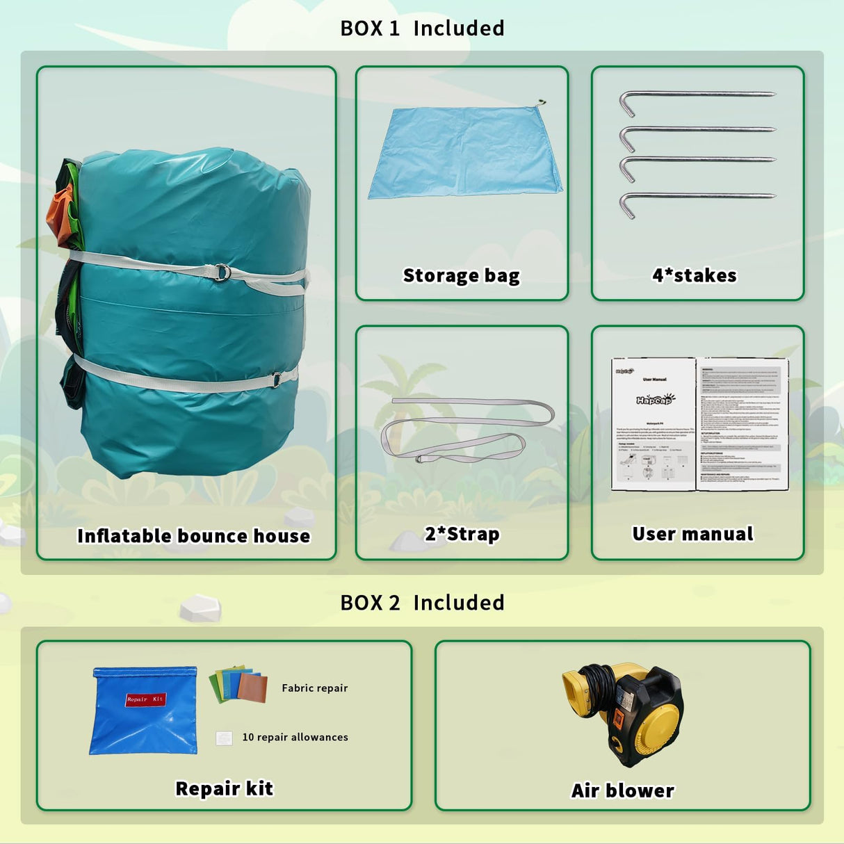 HapCap Inflatable Bounce House with Slide for Big Kids,Large Jumping Area,100% PVC Commercial Material,Setup Includes Blower,Birthday Party,Outdoor Large 17'x 13' x 12' Hapcap