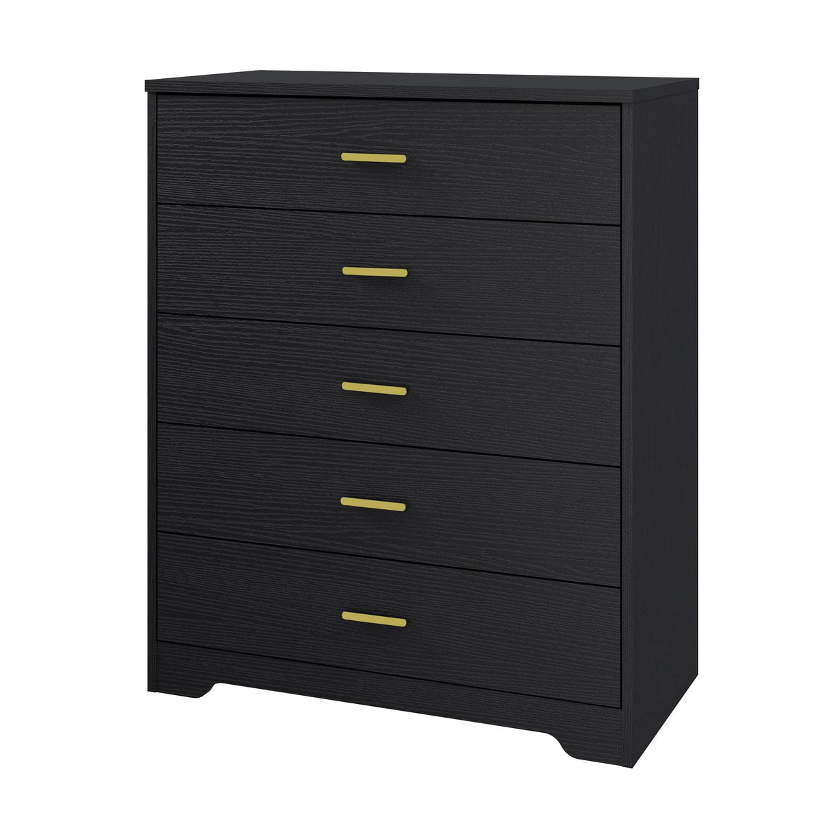 Panana Dresser for Bedroom with 4/5 Drawers, Wooden Chest of Drawers, Storage Organizer Unit Dressers for Bedroom, Living Room, Hallway, Nursery (Black, 5 Drawer) Panana