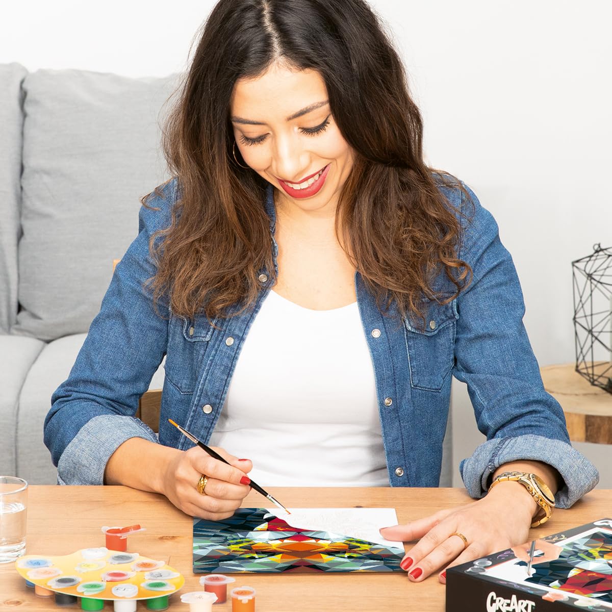 Ravensburger Polygon Tiger Paint by Numbers Kit for Adults - 23514 - Painting Arts and Crafts for Ages 12 and Up Ravensburger