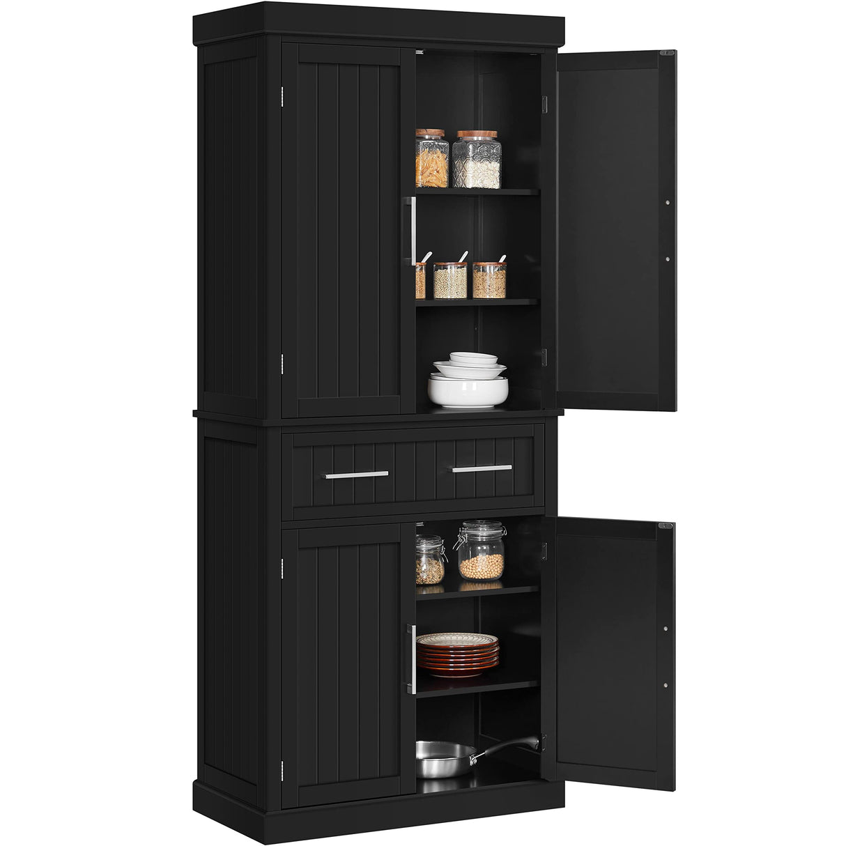 Yaheetech Kitchen Pantry Storage Cabinet with Drawer, Freestanding Pantry Cabinets with 2 Adjustable Shelves, 72.5" Tall Storage Cupboard for Yaheetech