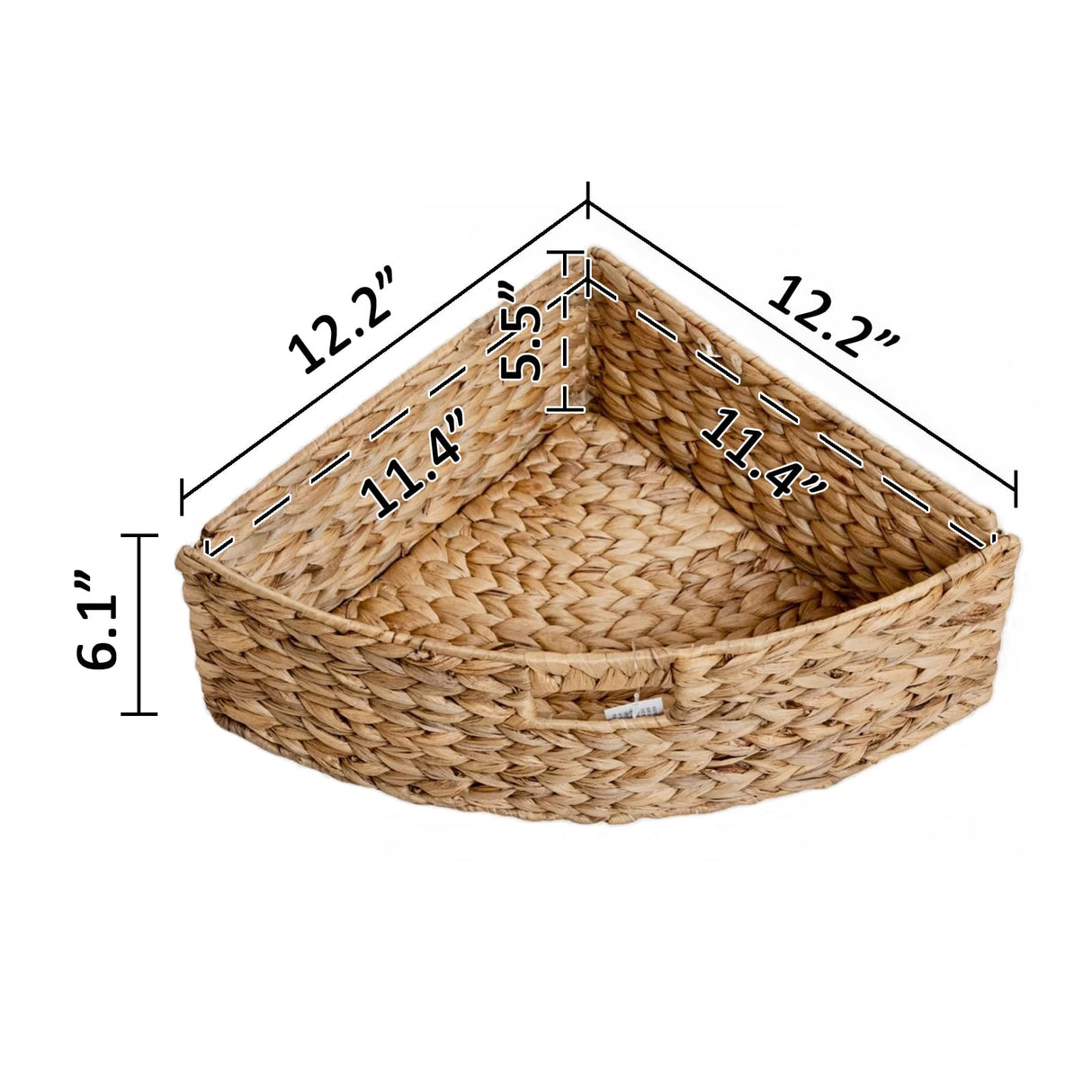 Hampton Meadows 3 Tier X-Side Corner Table Storage Cabinet with 3 Wicker Baskets, Walnut eHemco