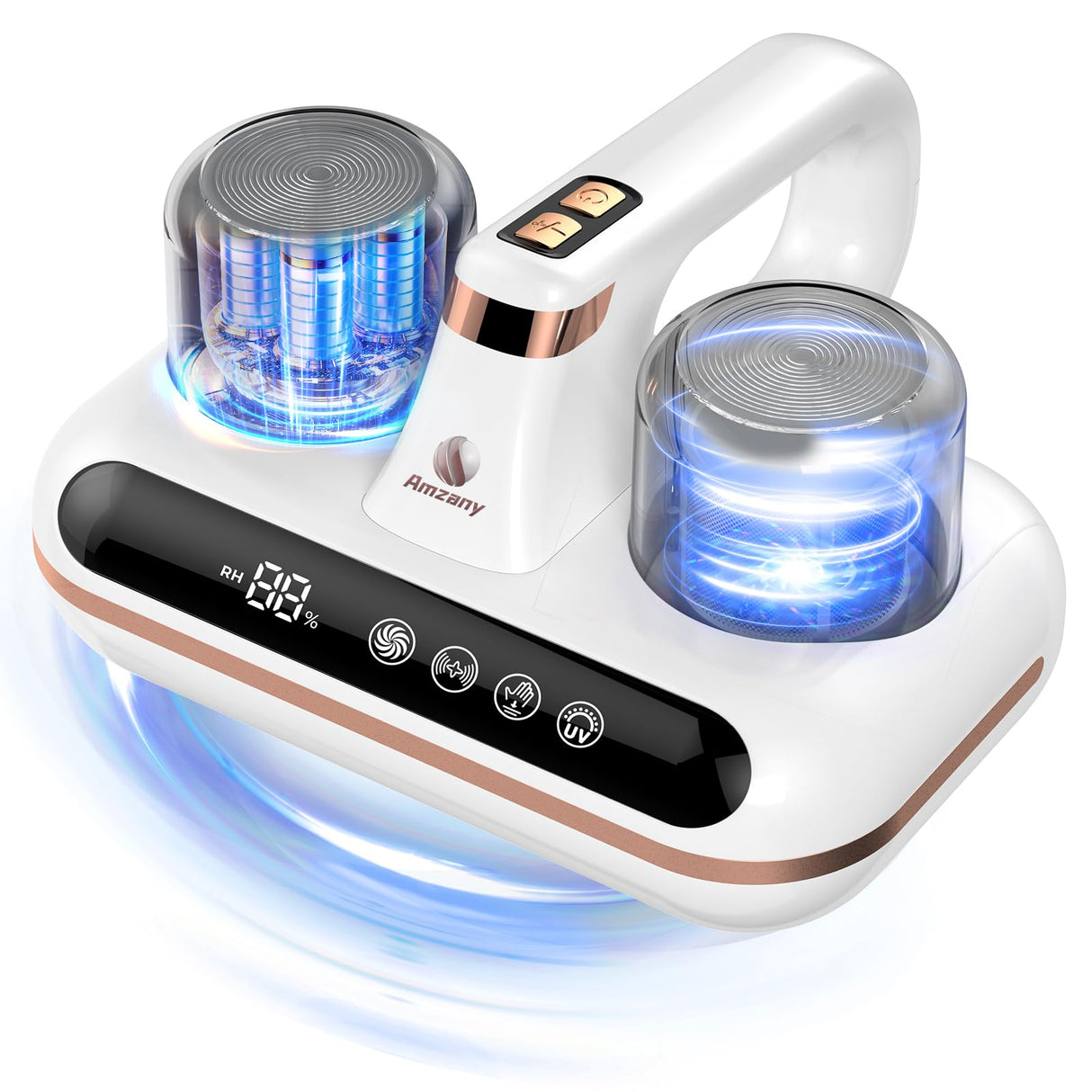 Amzany Mattress Vacuum Cleaner - 5-in-1 Cordless Bed Vacuum Cleaner, Powered by UV-C Light & Ultrasonic Technology, 16Kpa Strong Suction,Low Noise,Suitable for Dust, Pet Hair, Etc. Amzany