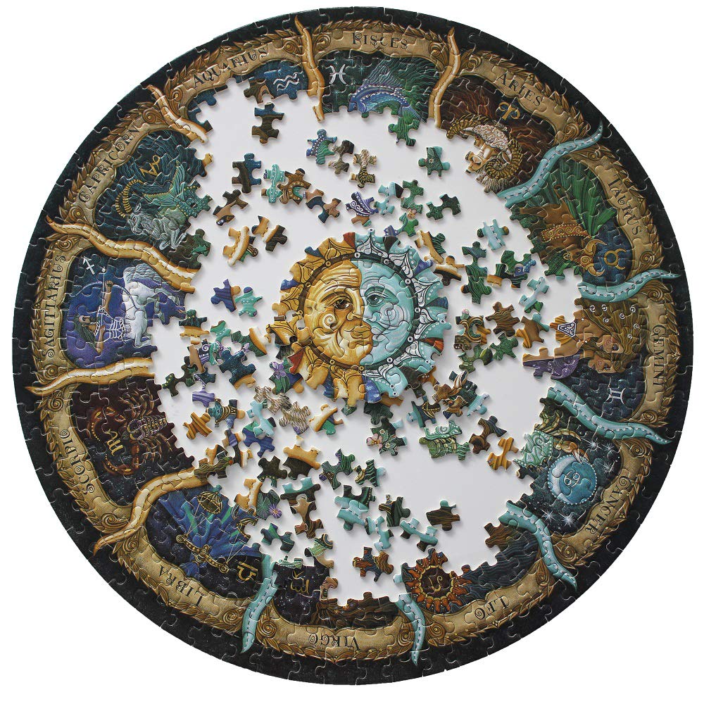 Moruska 500 Piece Puzzles for Adults- Zodiac Constellation Puzzle- Round Mandala Astrology Jigsaw Puzzle Cool and Challanege Moruska